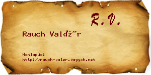 Rauch Valér névjegykártya